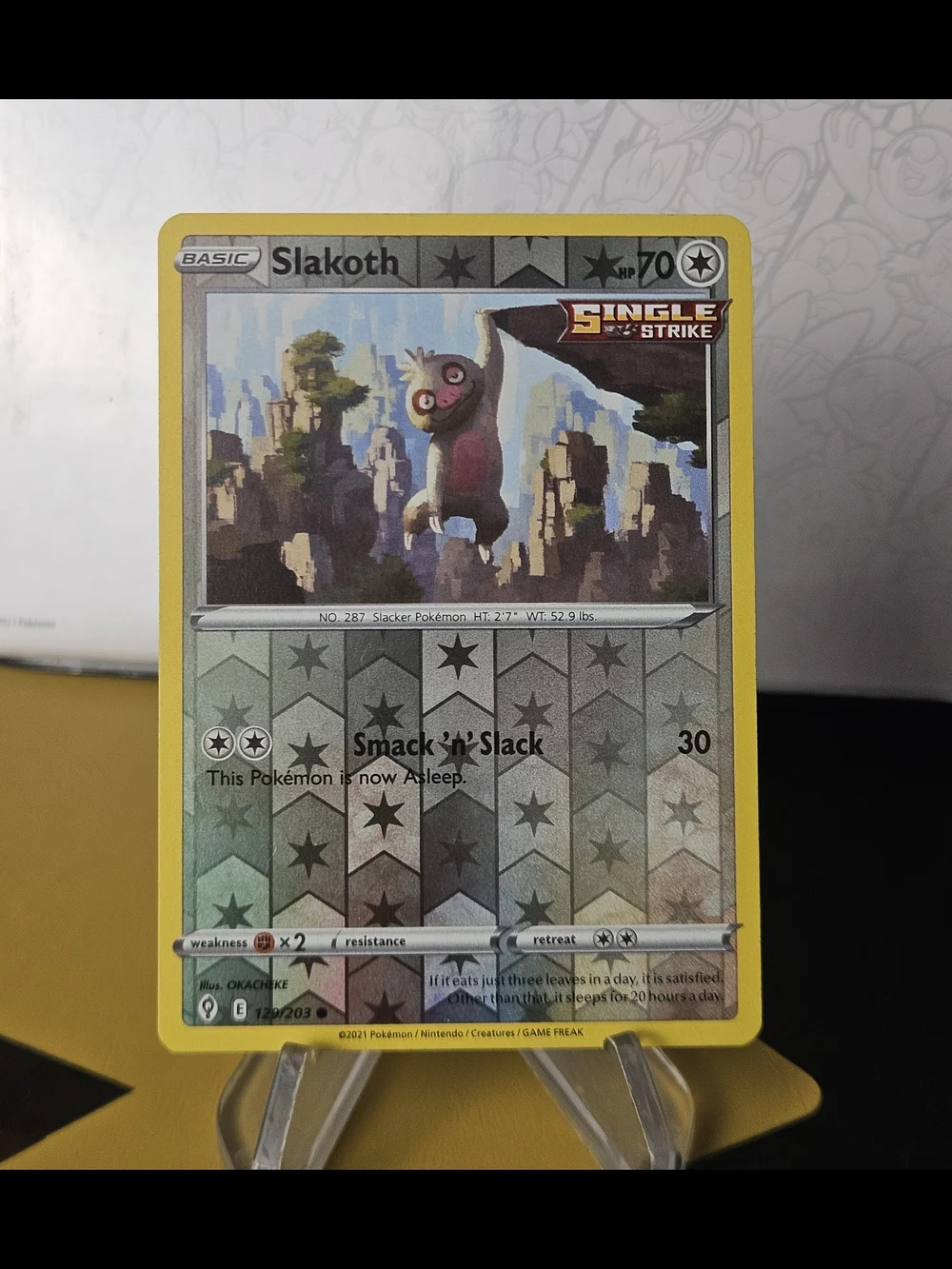 Slakoth 129/203 Pokemon TCG Reverse Holo Rare